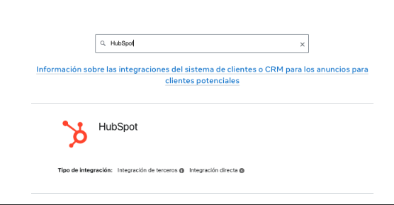 Integración hubspot CRM Formularios instantáneos de Facebook