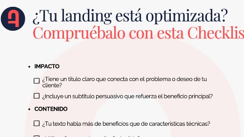 Checklist para comprobar si tu landing page está optimizada.